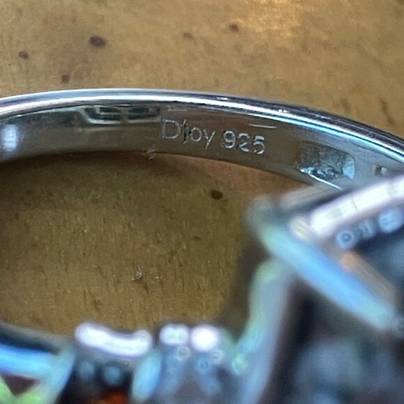 Natural Yooperlite Red Garnet Sterling Silver Ring Size 8 - Picture 6 of 10